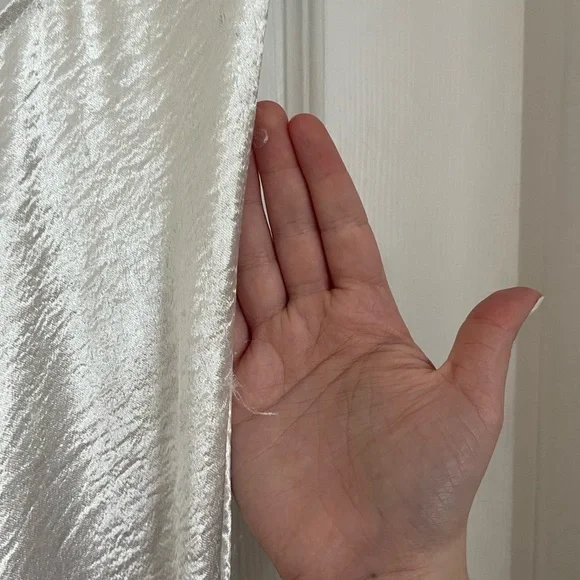 Elegant Lulus White Satin Slip Dress With Deep Back - Picture 5 of 9